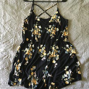 Black Floral Romper